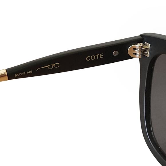 L'APPEL Eyewear Cote oversized matte black unisex handcrafted sunglasses w/ case - Picture 7 of 12